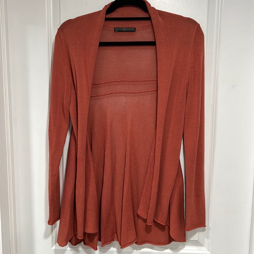 Small Peruvian Connection rust cardigan